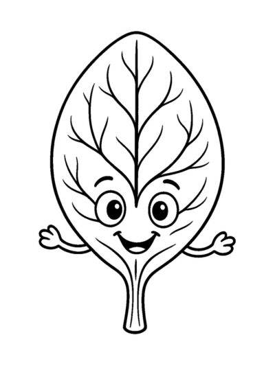 happy spinach coloring page