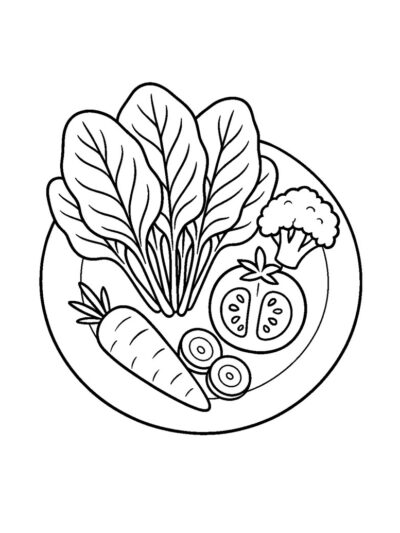 spinach dinner plate coloring page