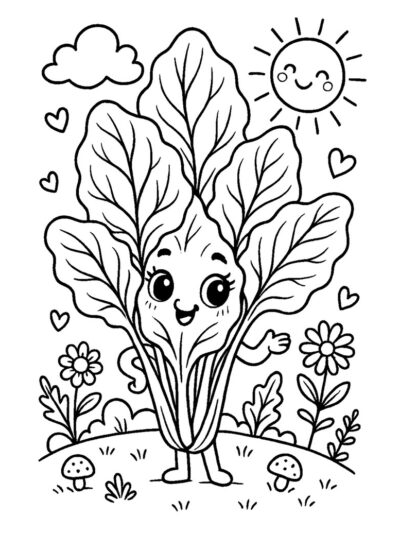 sunny and happy spinach free coloring page for kids
