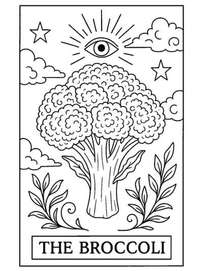 broccoli tarot coloring page