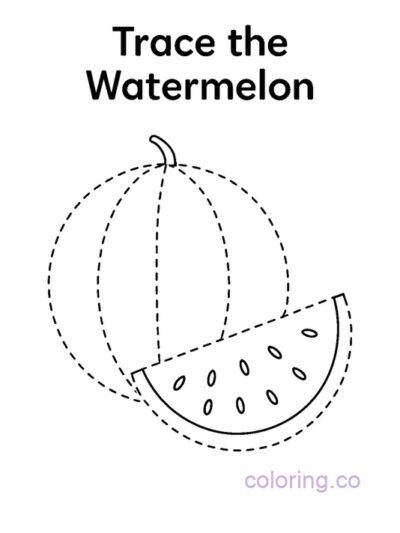 Trace and Color Watermelon for Kids