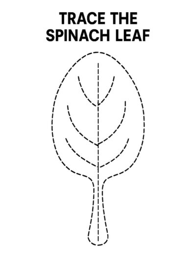 trace and color spinach leave free printable for preschoolers