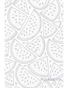 Intricate Watermelon Pattern Coloring Page