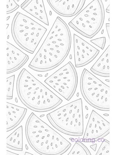 Intricate Watermelon Pattern Coloring Page