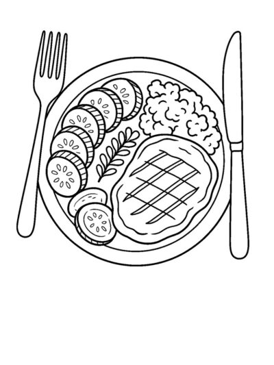 zucchini dinner plate coloring page