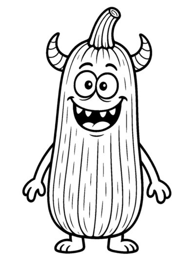 monster zucchini coloring page