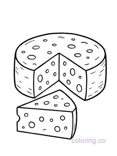 cheese wheel coloring page for kids
