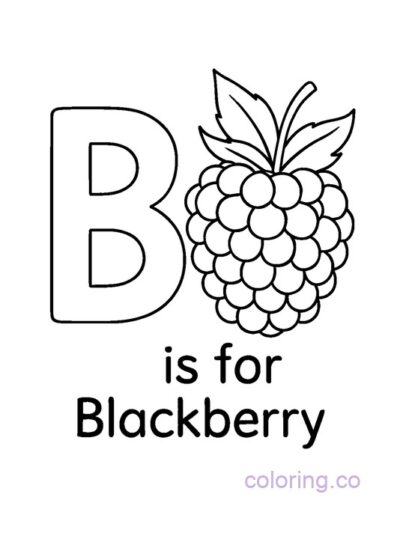B is for Blackberry Coloring Page