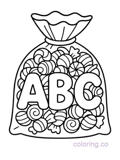 ABC Candy Bag Coloring Page