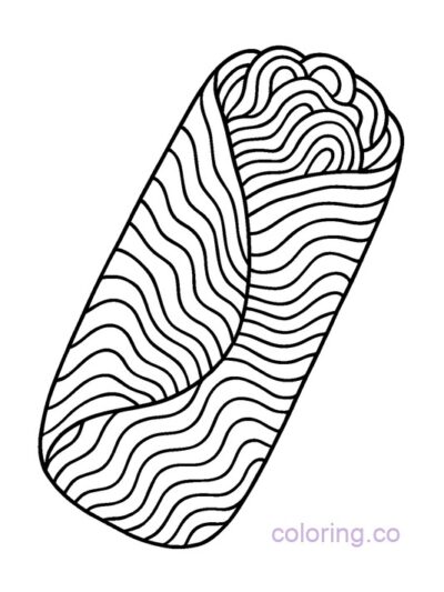 Fun Abstract Burrito Coloring Page for Teens