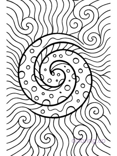 Swirling Abstract Cheese Coloring Page for Teens