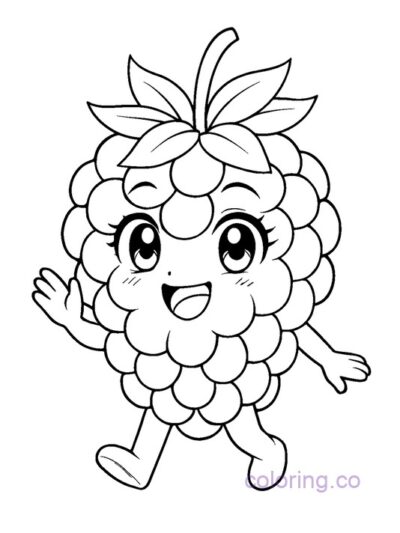 Anime-Inspired Blackberry Character Coloring Page