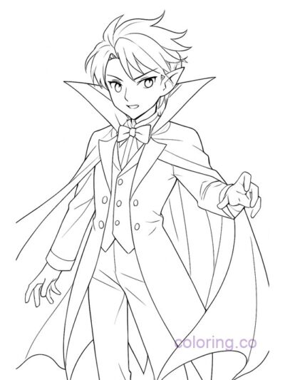 Anime Vampire Coloring Page