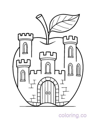 Apple Castle Coloring Page