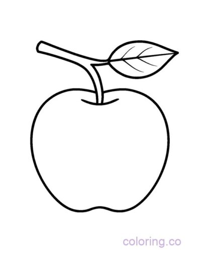 Apple on Branch Coloring Page