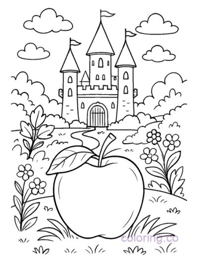 Fairytale Castle Garden Coloring Page