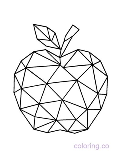 Geometric Apple Coloring Page