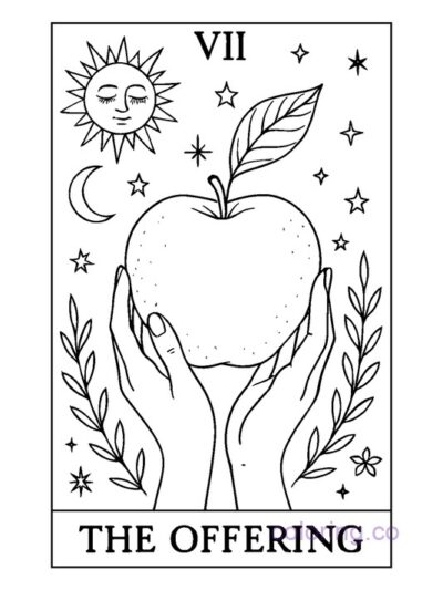 Apple Tarot Card Coloring Page