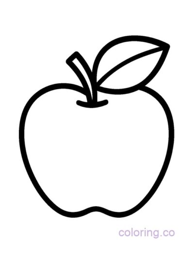 Bold Apple Coloring Page
