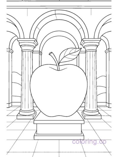 Architectural Apple Coloring Page