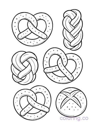 Artisan Pretzel Coloring Page for Adults