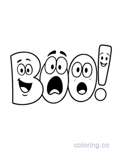 Fun "BOO" Faces Coloring Page