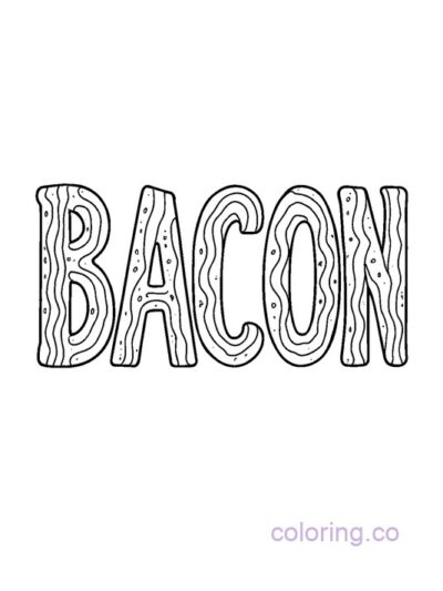 Fun Bacon-Themed Spelling Coloring Page for Kids