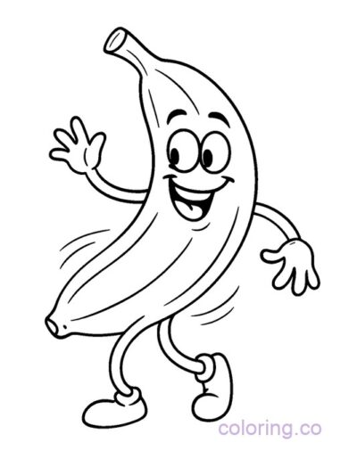 Dancing Banana Coloring Page