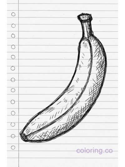 Banana Sketch Coloring Page
