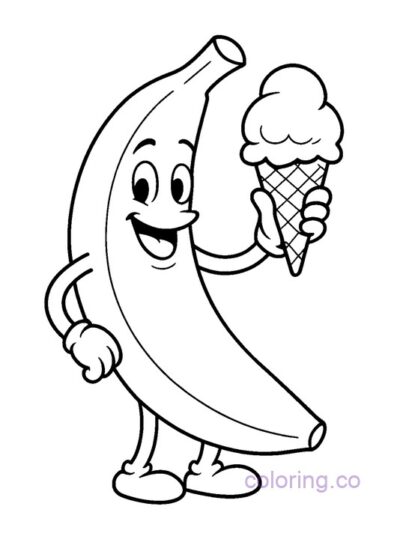 Cute Banana With Ice Cream