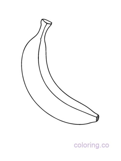Banana Minimalist Line Art Coloring Page