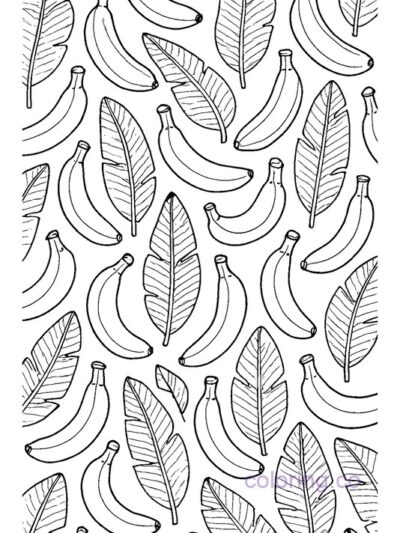 Fun Banana Pattern Background Coloring Page