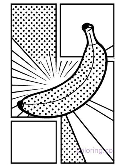 Banana Pop Art Coloring Page