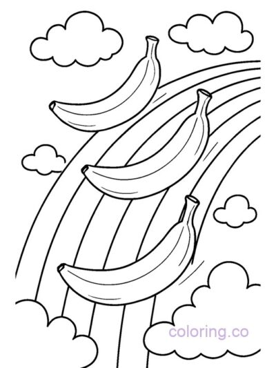 Banana Rainbows Coloring Page