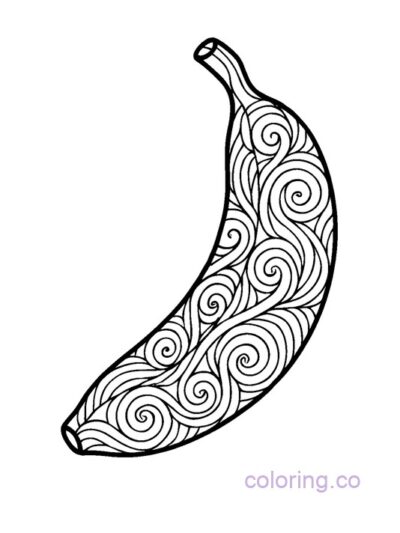 Intricate Banana Zentangle Coloring Page