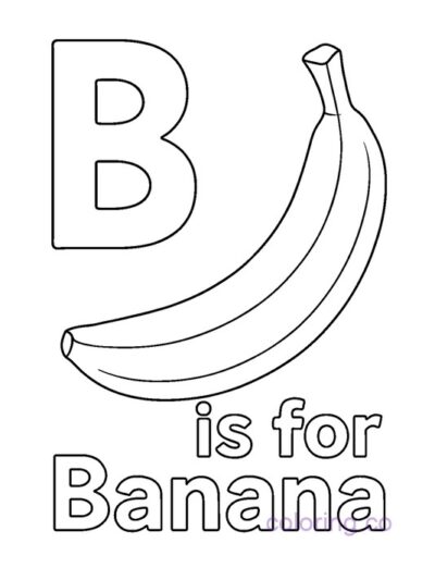 ABC Banana Coloring Page for Preschool Fun