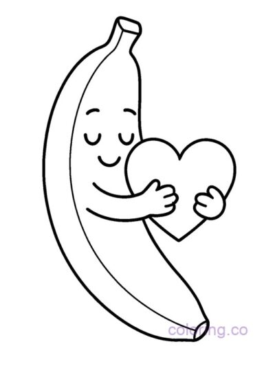 Cute Banana Coloring Page