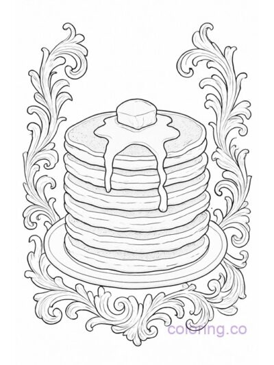 Intricate Baroque Pancake Coloring Page