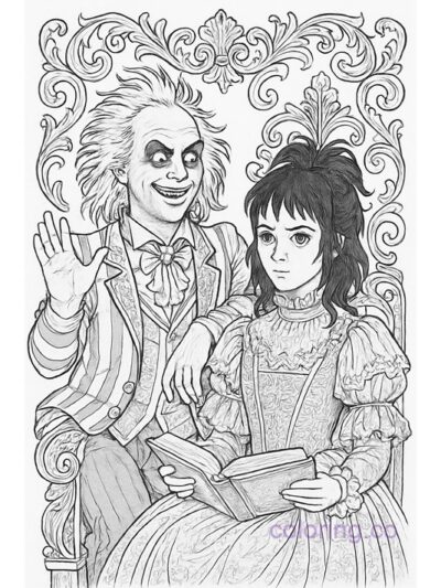 Baroque Beetlejuice and Lydia Coloring Page