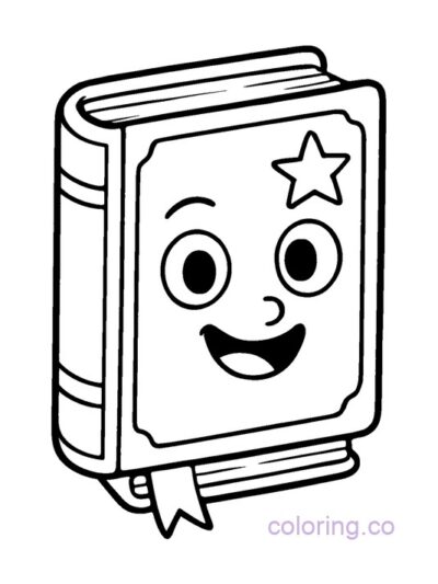 Fun Preschool Spellbook Coloring Page