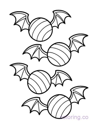Bat-Winged Candy Coloring Page