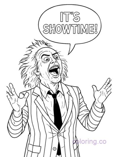 Beetlejuice Coloring Page: "It's Showtime"