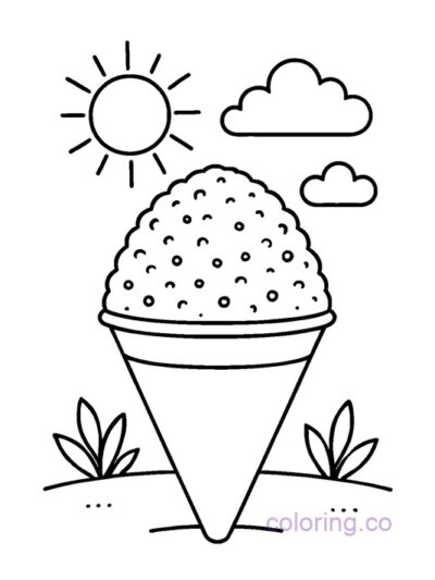 Fun Preschool Snow Cone Coloring Page
