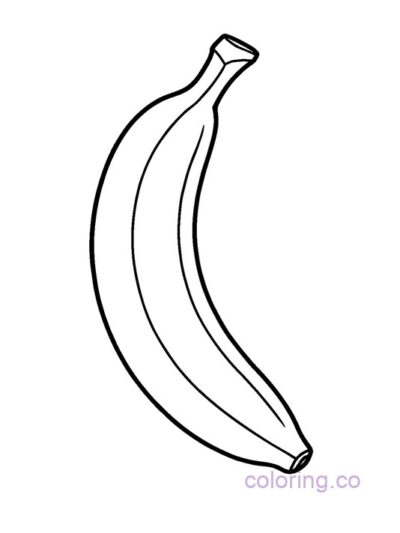 Easy Banana Coloring Page