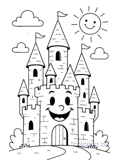 Big Smiling Castle Coloring Page