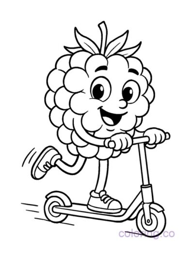 Blackberry on a Scooter Coloring Page