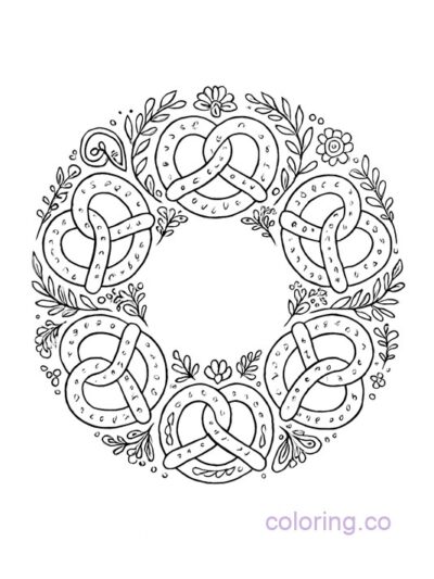 Intricate Bohemian Pretzel Mandala Coloring Page