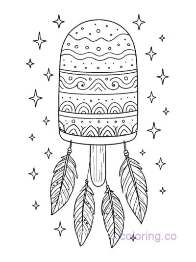 Boho Popsicle Coloring Page for Teens