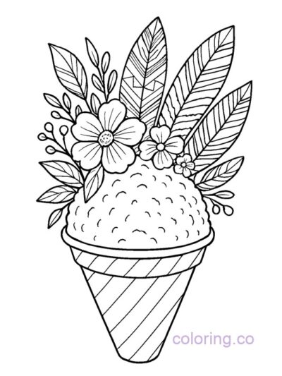 Boho Snow Cone Coloring Page for Teens