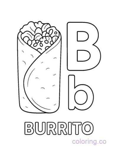Fun Burrito ABC Coloring Page for Preschoolers